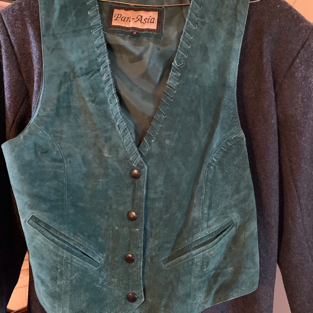 Suede leather vest